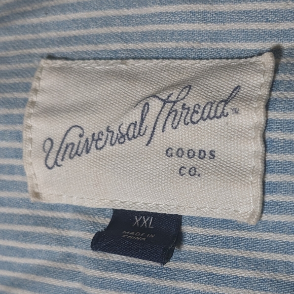 Universal Thread Light Wash Micro Stripe Denim Jean Jacket with Adjustable Waist - Picture 6 of 10